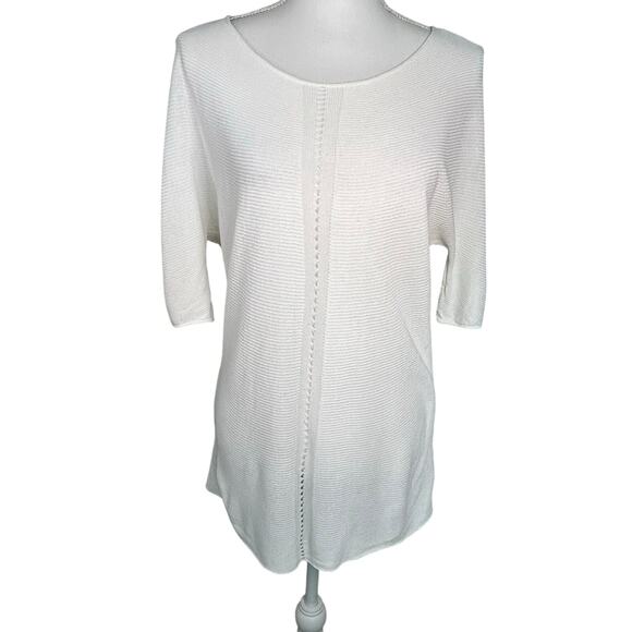 Giorgio Armani women's off white pointelle  long sweater size 42 (US 6-8) - Picture 1 of 9
